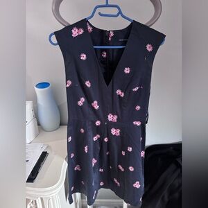 French Connection navy and pink floral dress